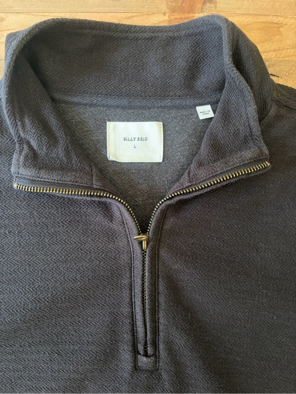 Billy Reid Men's Quarter-Zip Sweater - soft black size large